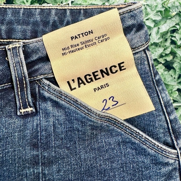NWT L’AGENCE ‘Patton’ Skinny Cargo Jeans in “Solway” Size 23 - Picture 8 of 16